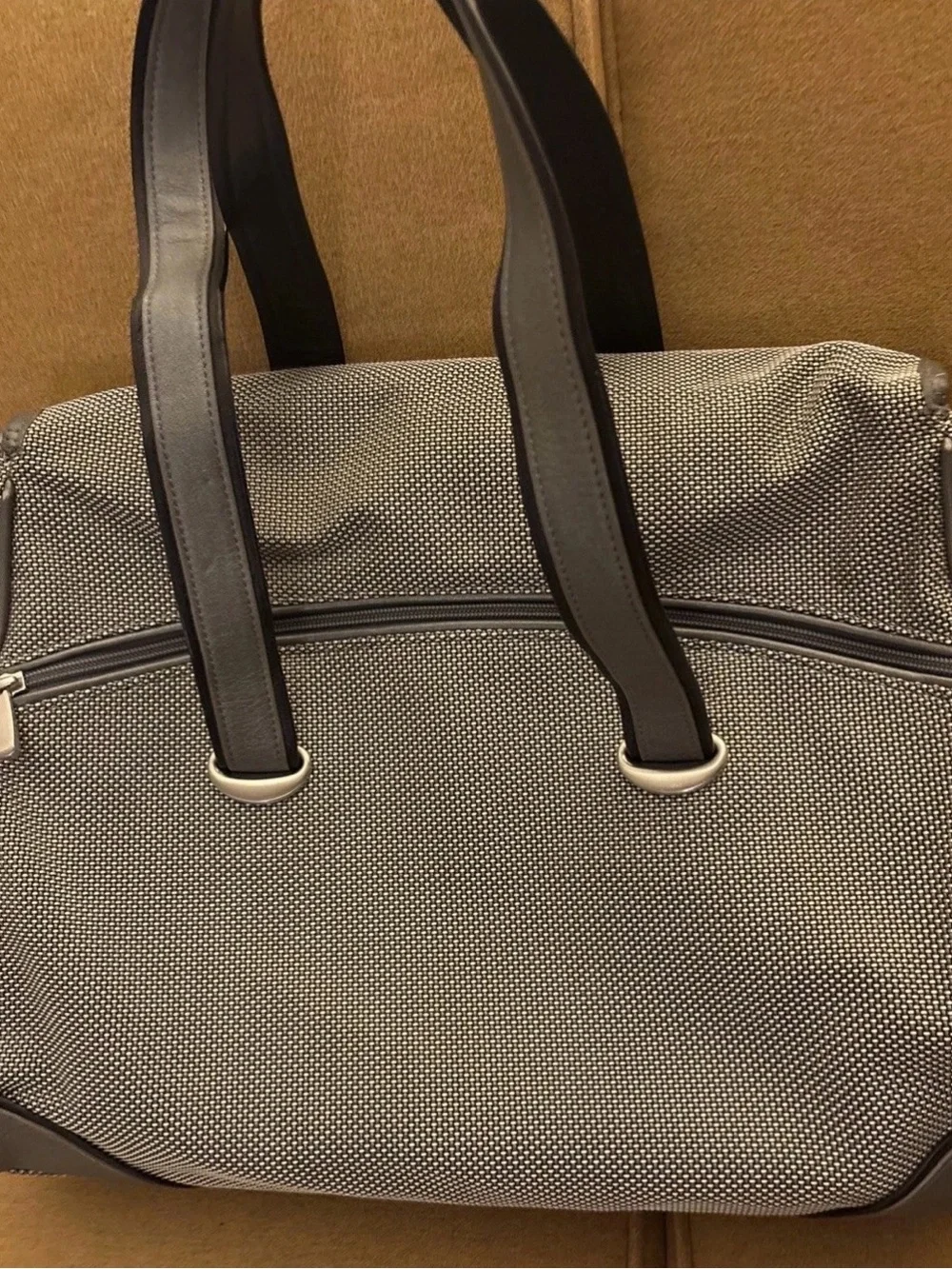 Tumi Grey Shoulder Strap Laptop Carrying Messenger Bag Briefcase & Coin Purse ID